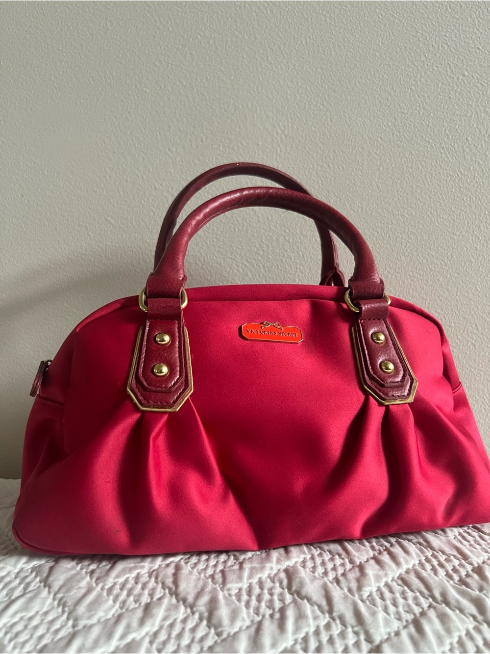 Victoria Secret Red Satin Handbag